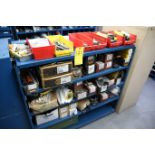 Steel Shelf with Various Contents Contents Include Large Socket Head Screws, Taps and Other Misc.