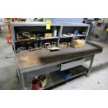 Steel Work Bench with Contents Contents Include Fittings, Misc. Tools and Various Steel Pieces