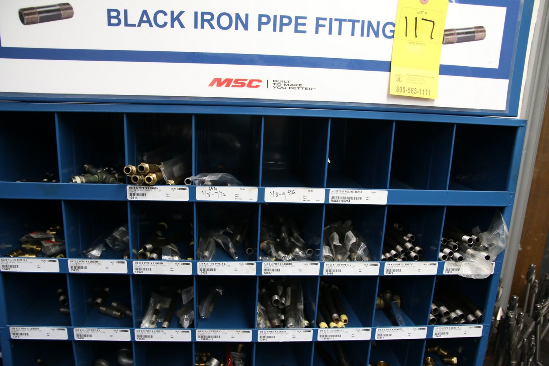 Steel Hardware Bins with Black Iron Pipe Fittings - Image 2 of 4