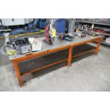 Heavy Duty Steel Table with Vise 36" x 120" x 30" H, Wilton Vise with 5" Jaw, Table and Vise Only