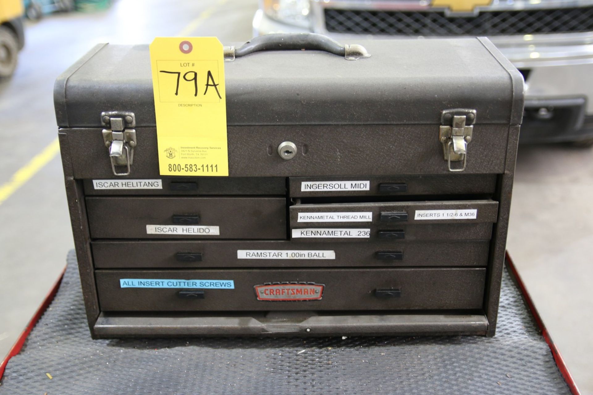 Tool Box with Contents Contents Include New and Used Carbide Inserts