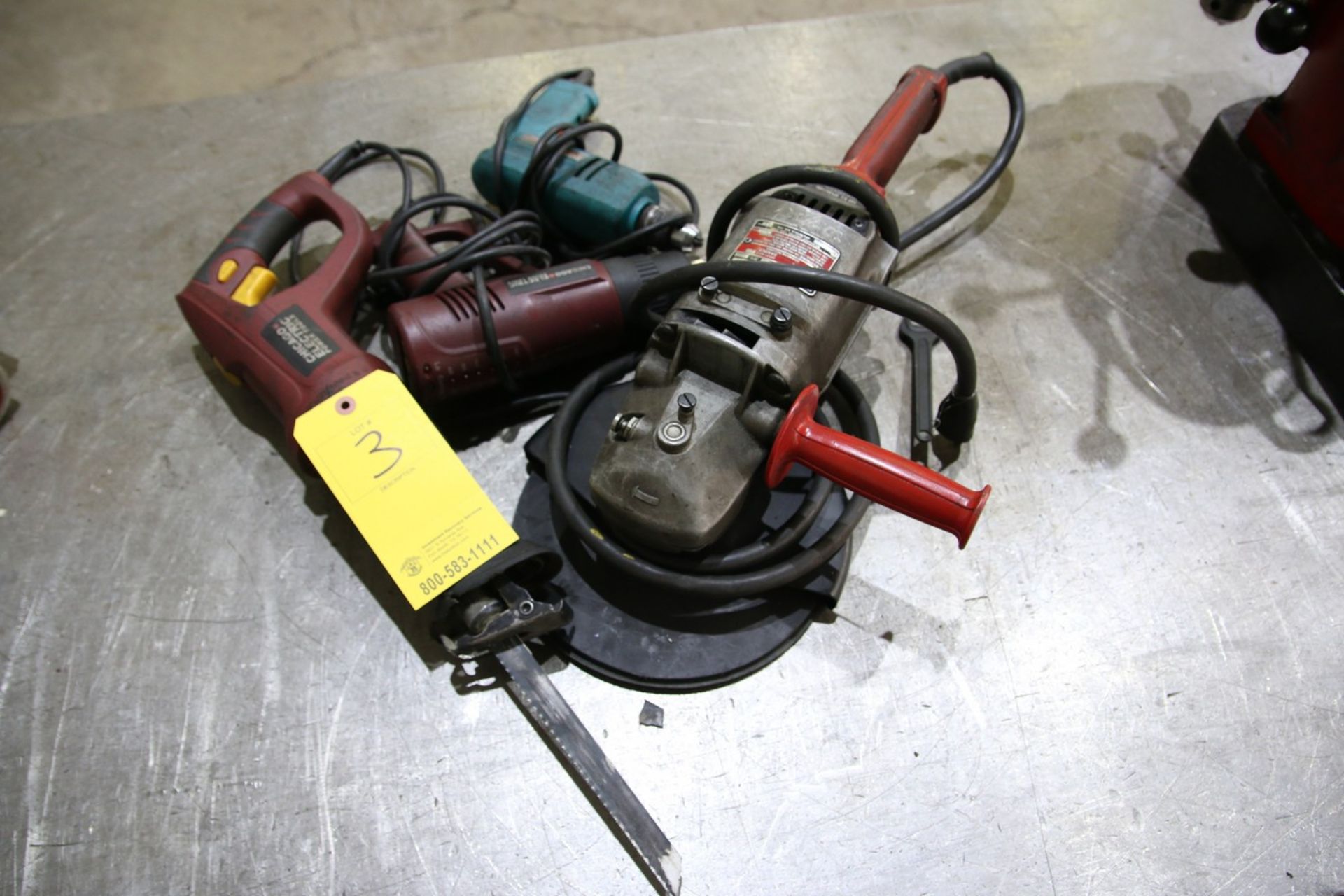 Lot of Hand Tools (1) Milwaukee Sander, (1) Hand Drill, (1) Heat Gun and (1) Reciprocating Saw