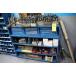 Steel Shelf with Various Contents Contents Include Drills, Reamers and other Related Items