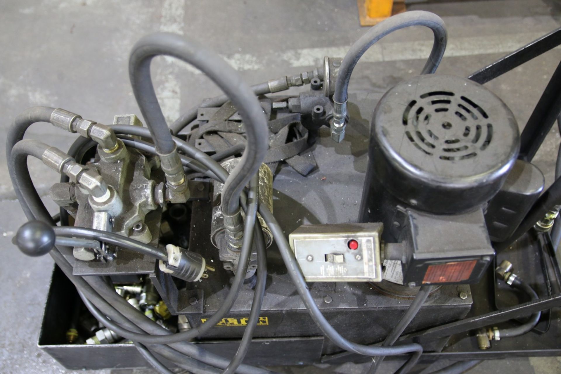 Dalton Dalton Hydraulic Pump with Cart, Hoses and Various Fittings - Image 3 of 3