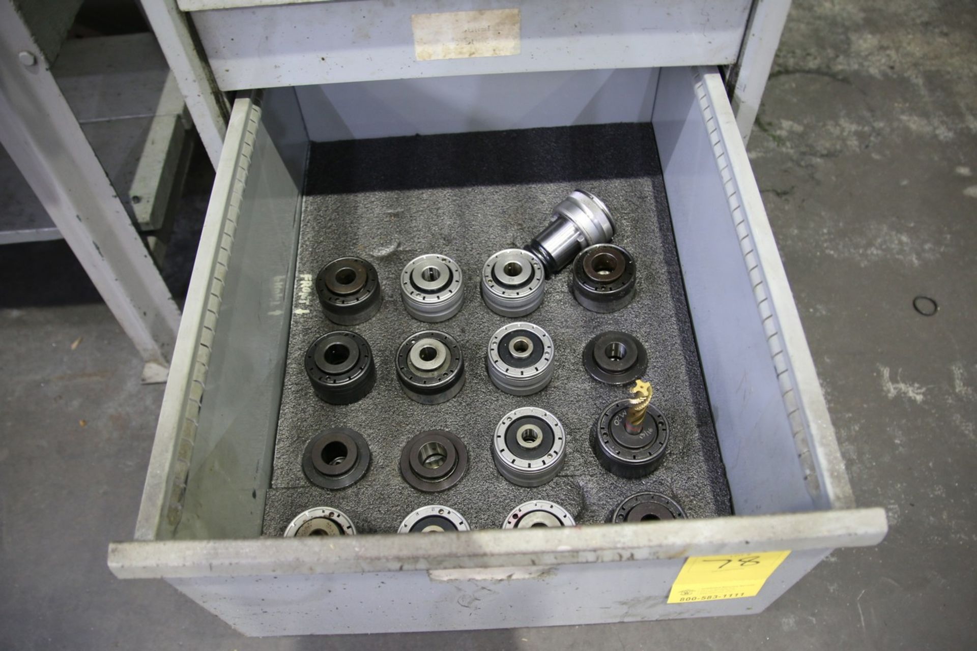 Rolling Metal Cabinet with Contents Contents Include Fixture Pucks, Drill Bodies, Taps, Drills, - Image 6 of 6