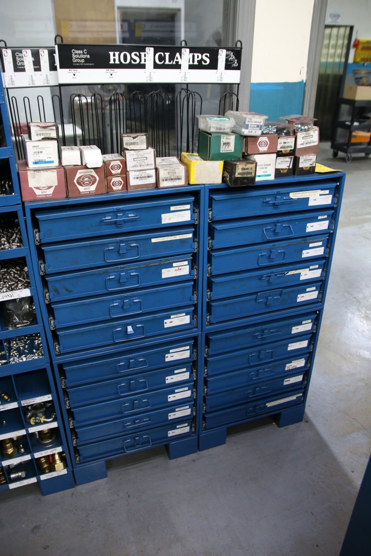 Steel Hardware Cabinets with Various Contents (2) Cabinets, Contents Include Socket Head Bolts,