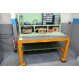 Heavy Duty Steel Table with Contents 36" x 60" x 36" H, Contents Include Ultrasonic Polishers,