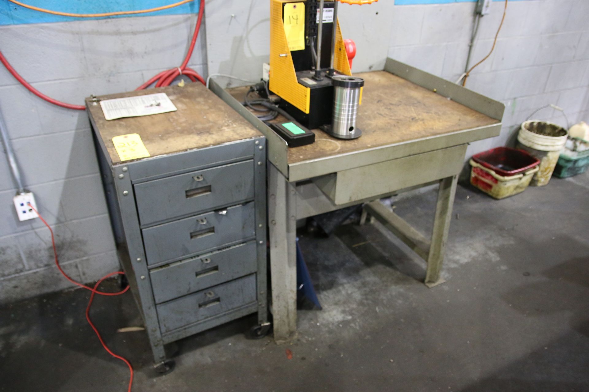 Small Work Bench, Rolling Cabinet and Table Does Not Include Lot 14 (Heat Robo)