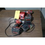 Milwaukee Milwaukee Cordless Power Tools (2) Cordless Drills, (4) Batteries, and (1) Charger