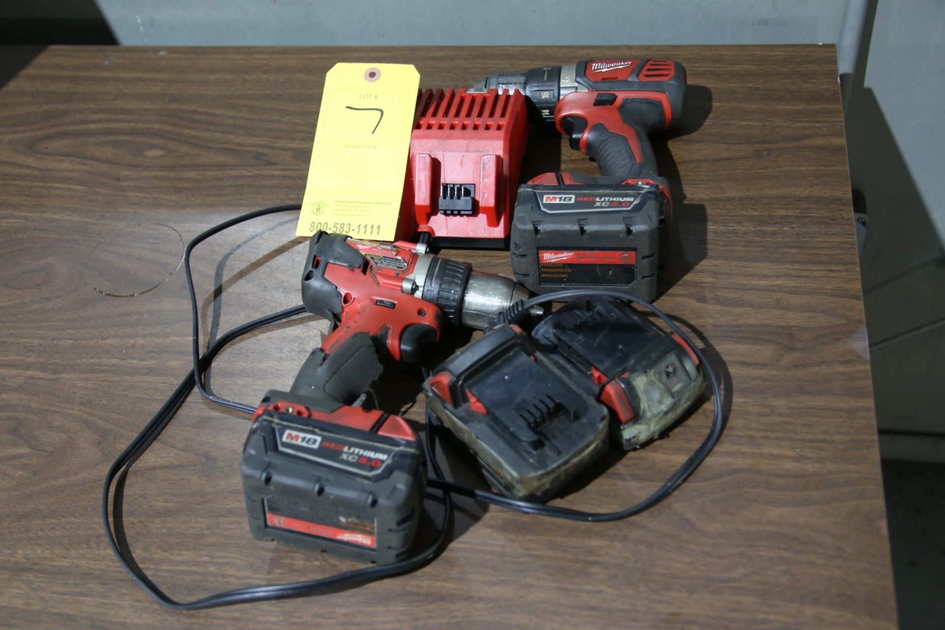 Milwaukee Milwaukee Cordless Power Tools (2) Cordless Drills, (4) Batteries, and (1) Charger