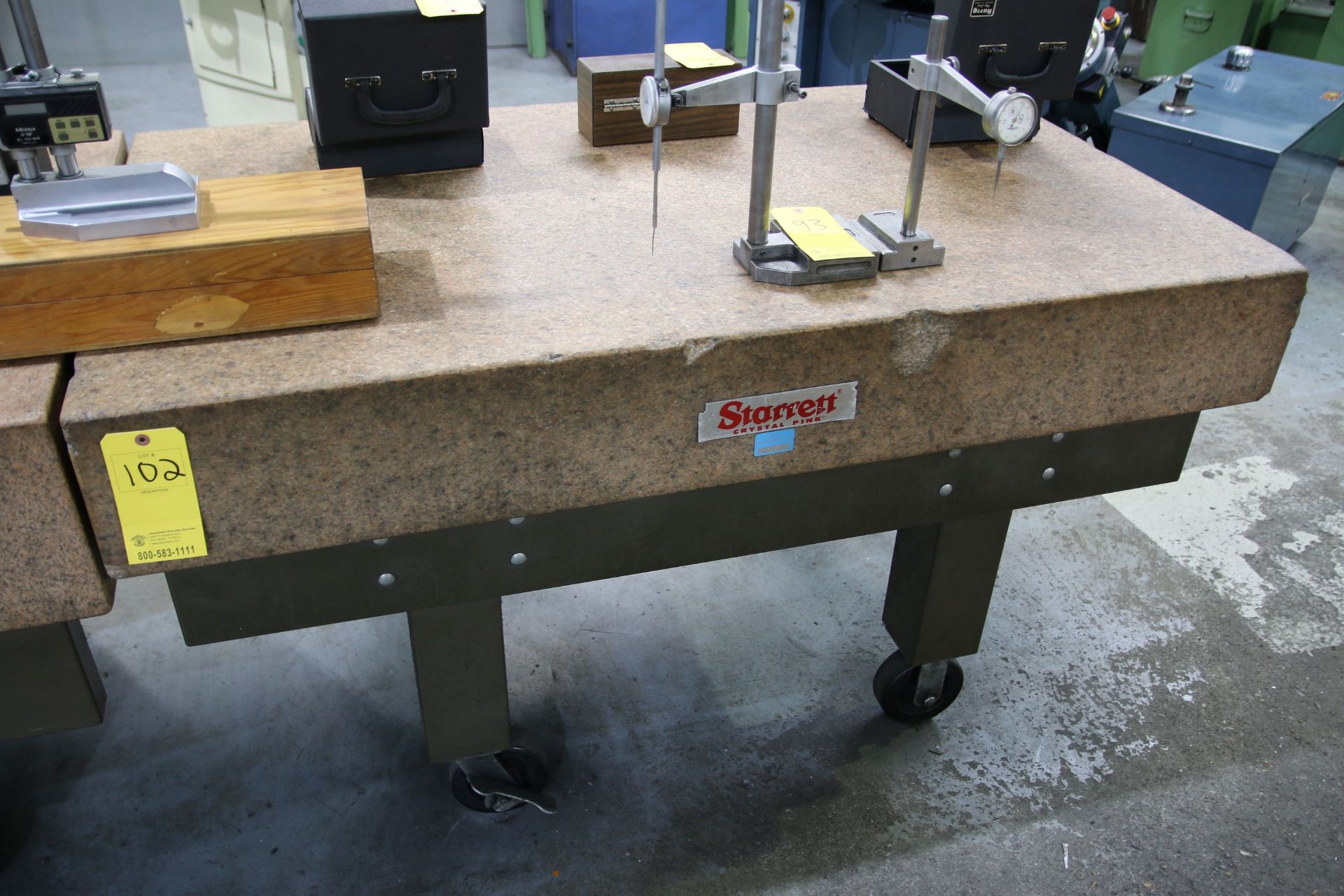 Starrett Starrett Granite Surface Plate on Rolling Table 36" x 60" x 10" H, Total Height of 34"