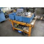 Industrial T-Slotted Table with Contents 42" x 50" x 30" H, Contents Include Setup Tooling, Drills,