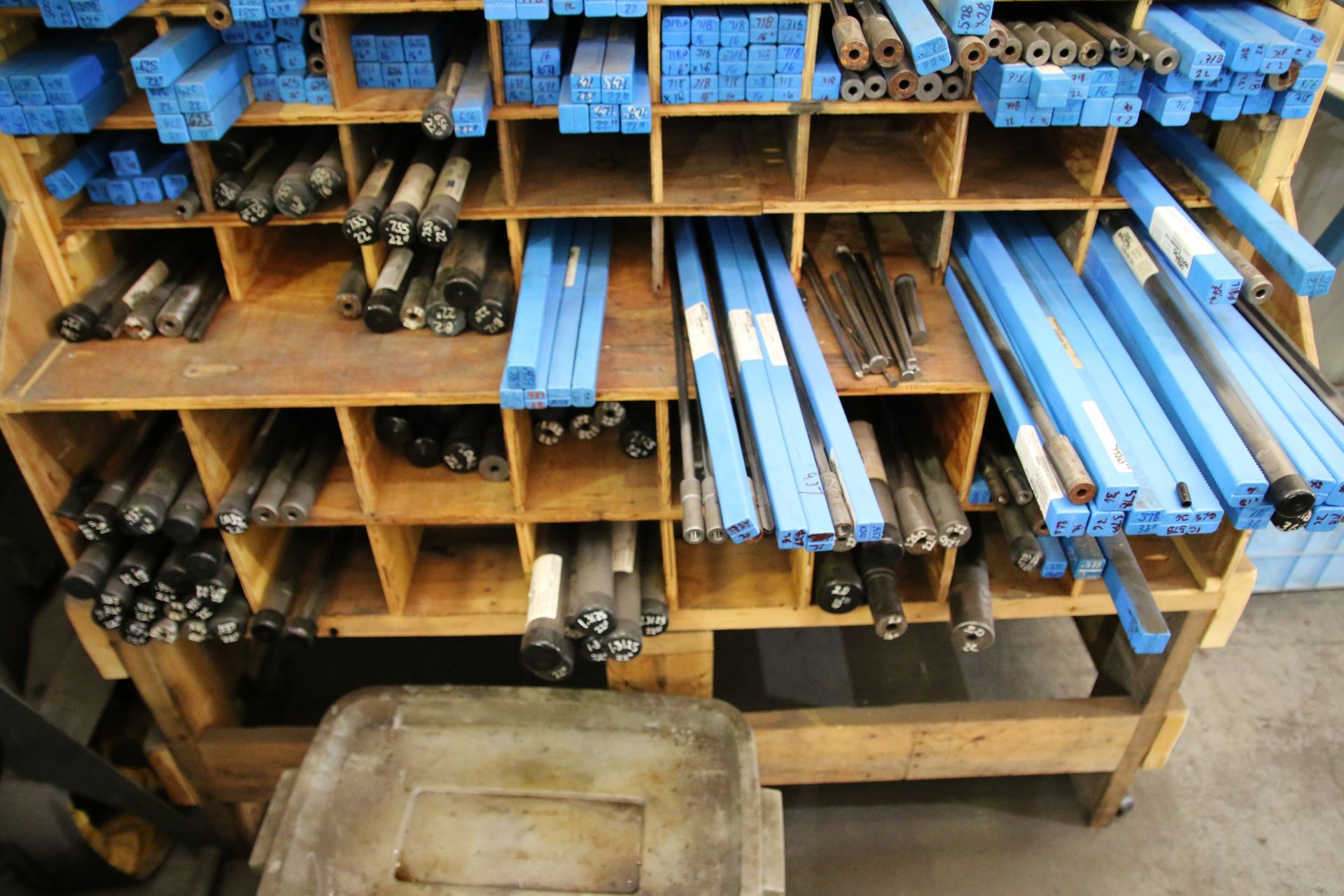 Wooden Shelving with Various Gun Drills and Pins - Image 3 of 3