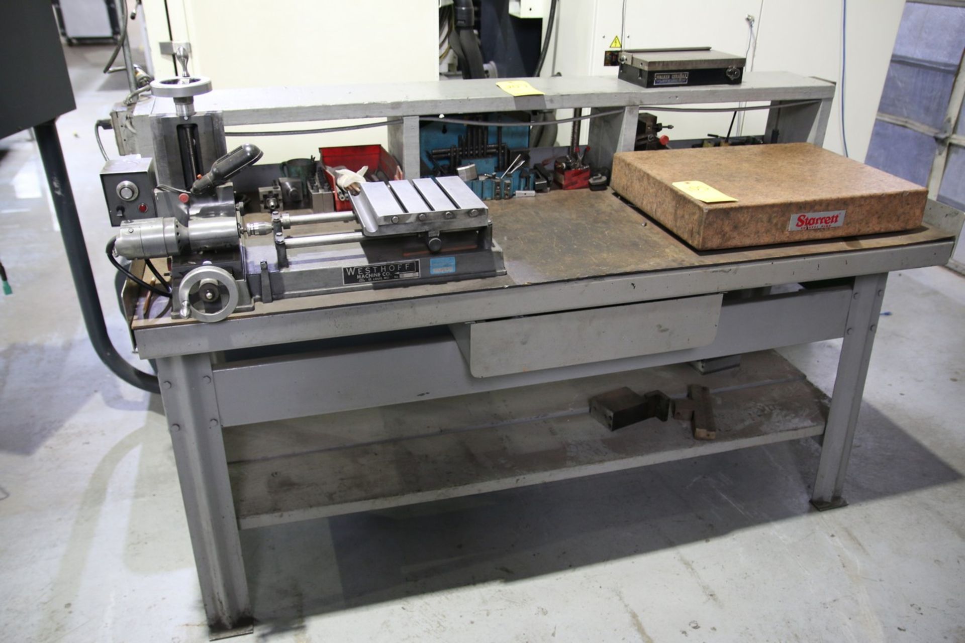 Steel Work Bench with Contents Contents Include Setup Tooling, Misc. Hardware and Small Magnetic