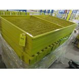 APPROX (55) 43" X 73" METAL FRAMED MESH SAFETY BARRIERS & APPROX (30) 47" METAL POST W/ FLOOR ANCHOR