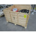 WOODEN CRATE W/ ASSORT WIRING, HOSE, FASTENERS & MISC