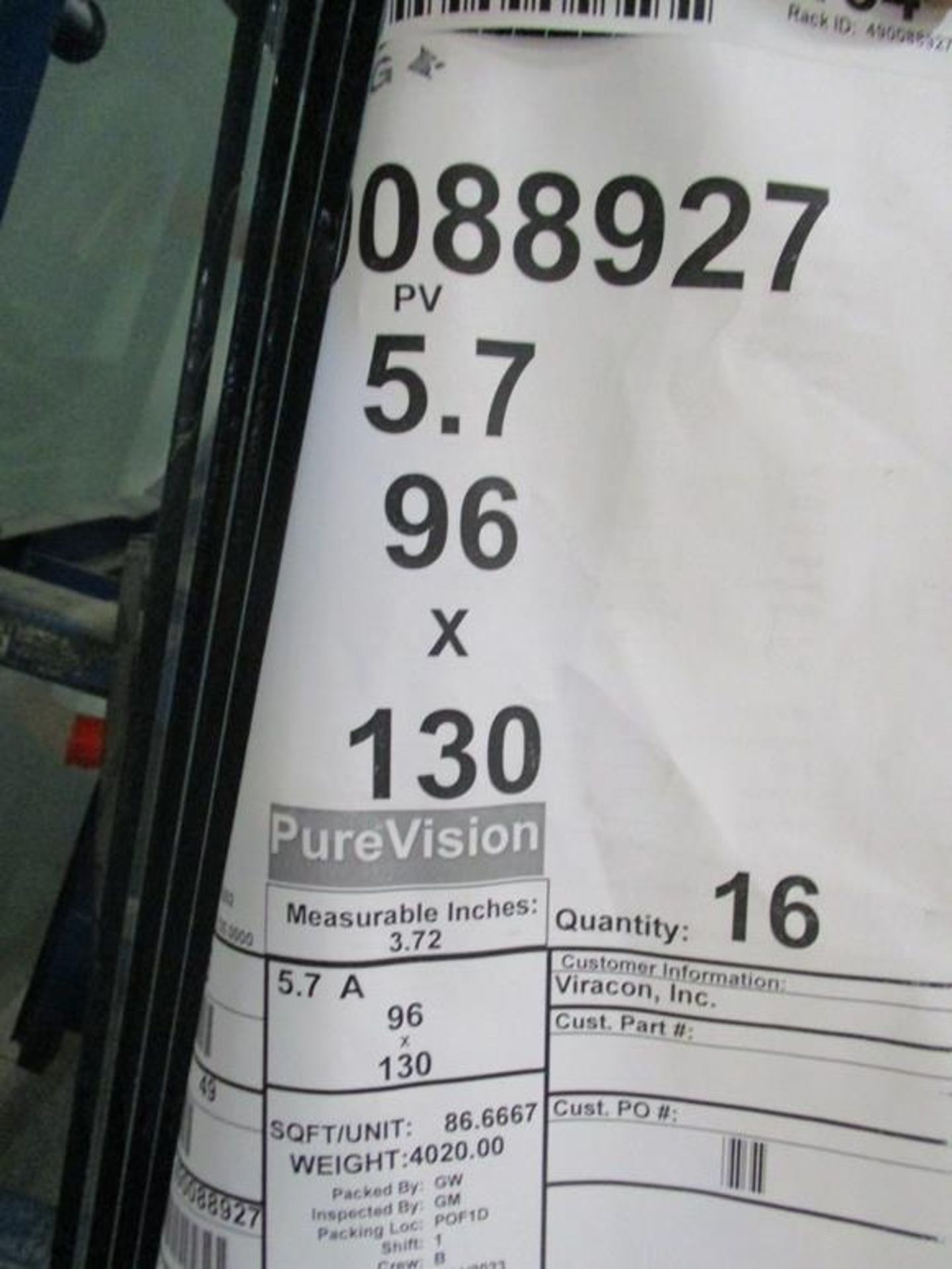 (16) PV5.7 96" X 130" GLASS SHEET & (4) 96" X 130" VARIOUS THICKNESS (NO RACK) - Image 5 of 5