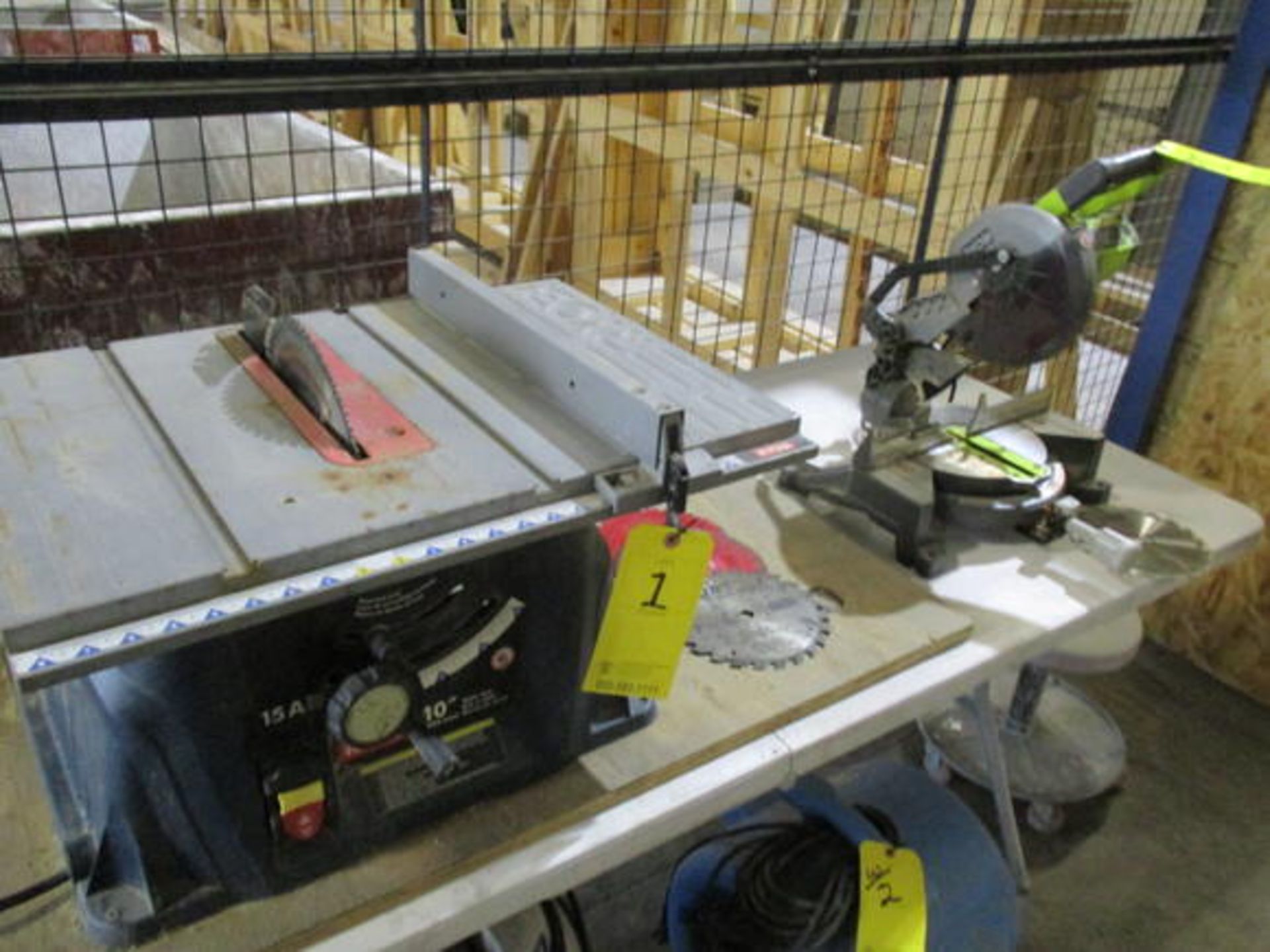 RYOBI 10" TABLE SAW, RYOBI 8" COMPOUND MITERSAW