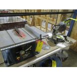 RYOBI 10" TABLE SAW, RYOBI 8" COMPOUND MITERSAW