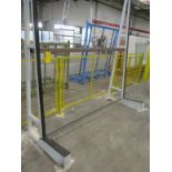 SINGLE SIDED GLASS RACK, FLOOR ANCHORED, APPROX 4' X 9' X 10'