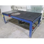 METAL FRAME AIR FLOAT TABLE, APPROX 4' X 8' W/ BLOWER, MOTOR & CTRL