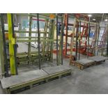 (2) GLASS RACKS, APPROX 81" X 6'HT