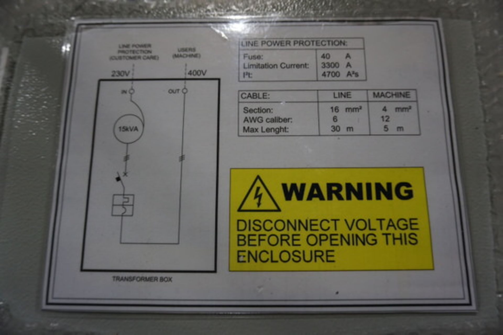 BAVELLONI TRANSFORMER, BRAND NEW IN CRATE, MACHINE VDM1636CN, 280V, 3PH, DOM 2022 - Image 2 of 3