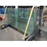 (13) GLASS SHEETS, APPROX 39" X 90", VARIOUS SIZES/THICKNESS (NO RACK)