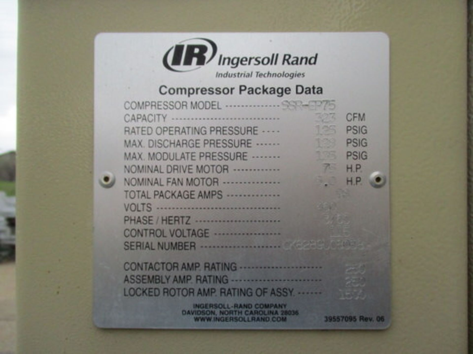 INGERSOL RAND SSP-EP75 AIR COMPRESSOR, 460V, 3PH - Bild 3 aus 15