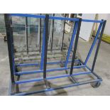 PORTABLE METAL DOUBLE SIDED GLASS RACK, APPROX 4' X 9' 5'