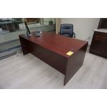 EXECUTIVE DESK, OFFICE CHAIR, COMPUTER MONITOR