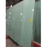 (18) GLASS SHEETS, APPROX 96" X 130" VARIOUS THICKNESS (NO RACK)