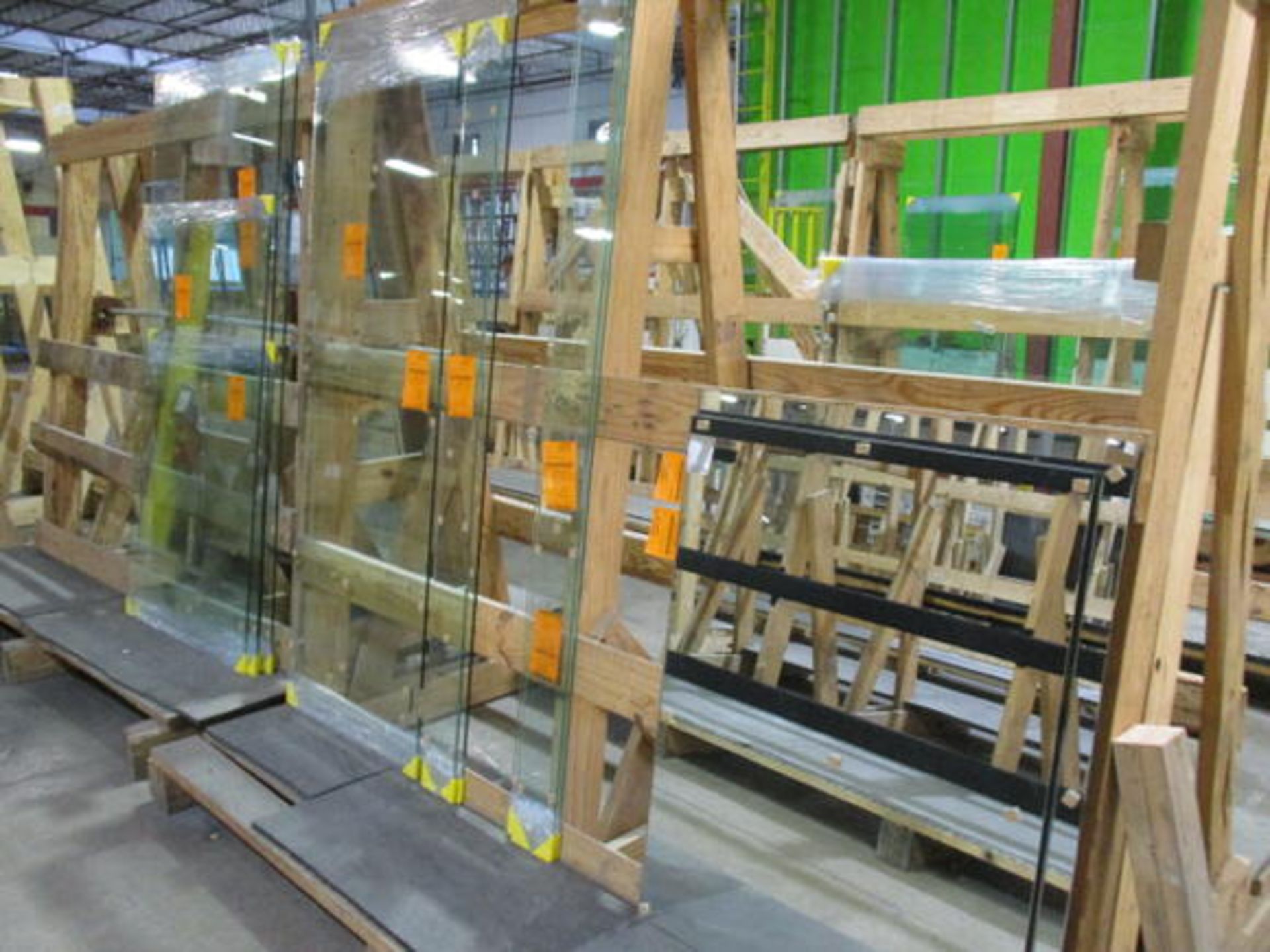 (3) ASSORT WOODEN SHOP MADE GLASS A FRAME RACKS - Image 4 of 4