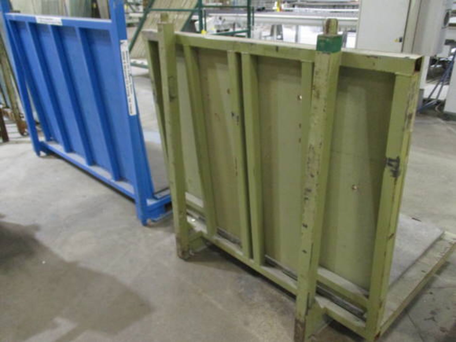 (2) METAL SINGLE SIDED GLASS RACKS (1) 6' WIDE, (1) 8' WIDE - Image 2 of 2