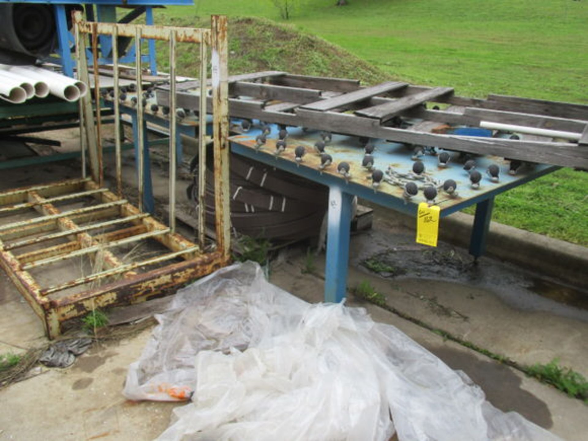 ASSORT RACKS, TABLES, CONDUIT, SCISSOR LIFT, SOLD AS SCRAP - Image 10 of 16