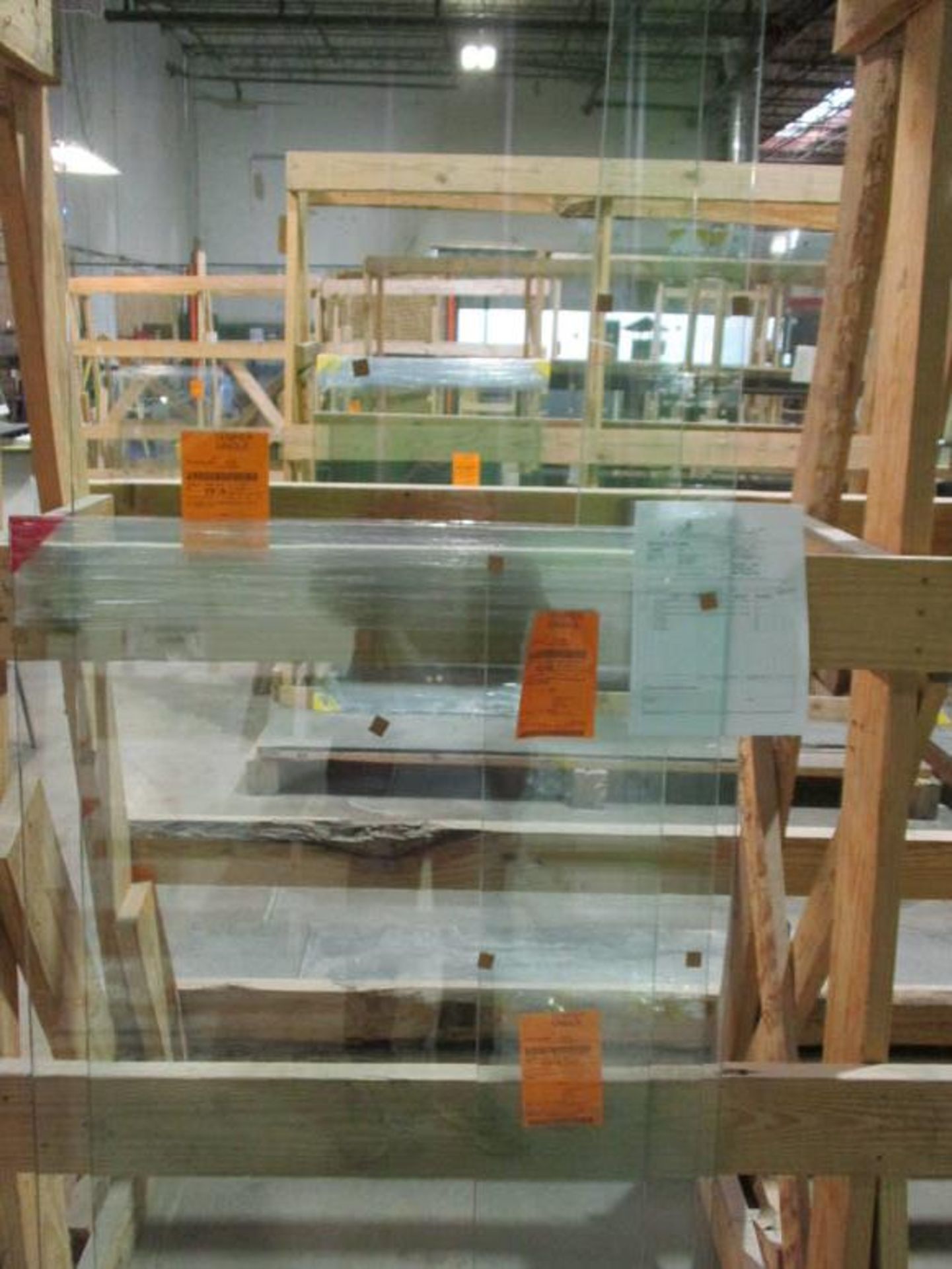 (3) ASSORT WOODEN SHOP MADE GLASS A FRAME RACKS - Image 3 of 3