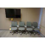 (4) GREY SIDE ARM SWIVEL CHAIRS