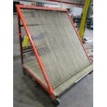 GLASS RACK, APPROX 50" X 62"HT ON CASTERS