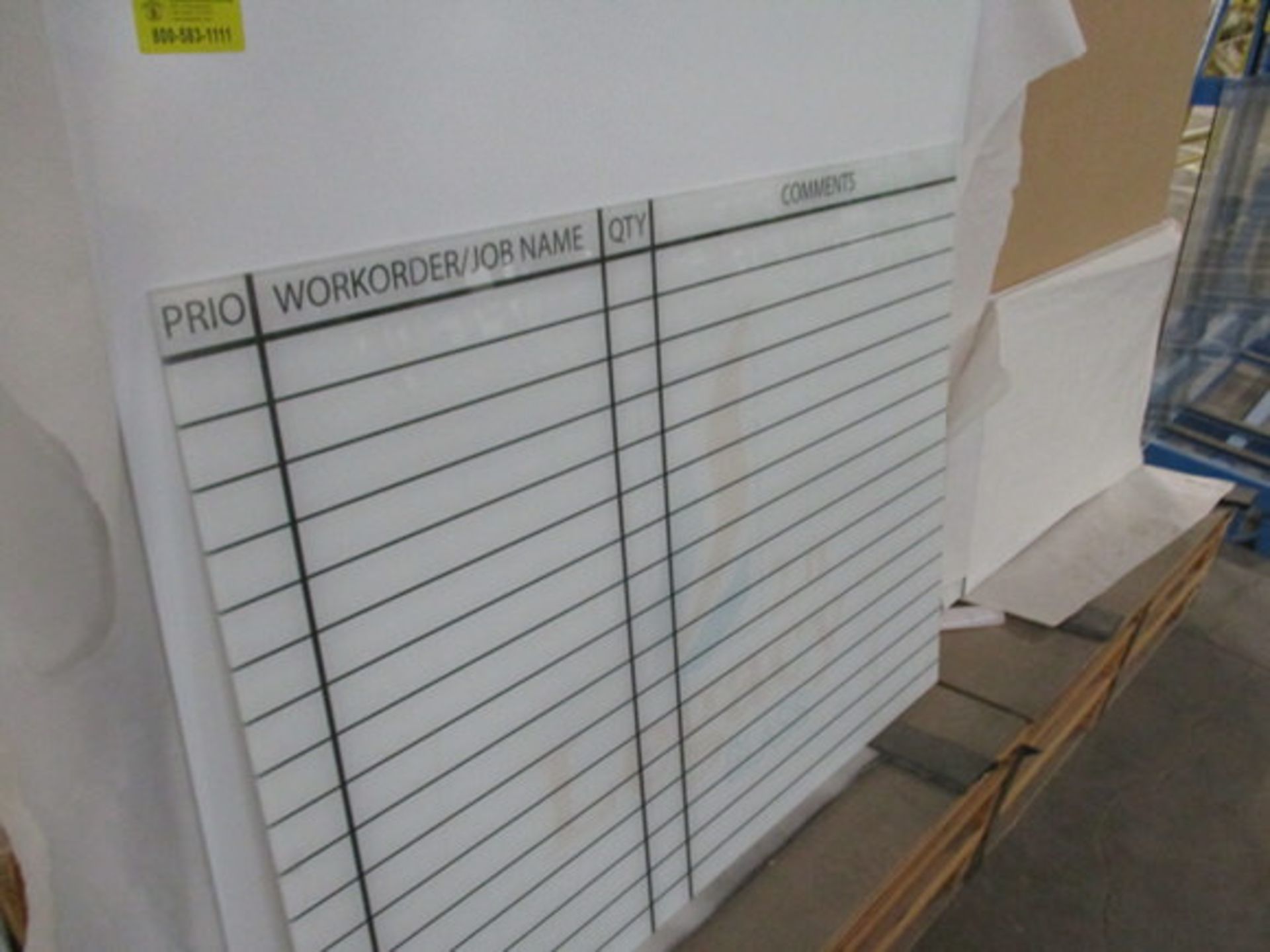SHOP MADE WOODEN DOUBLE SIDED GLASS RACK W/ APPROX (17) ASSORT SHEETS TEMPERED GLASS, (1) NEOLITH - Image 2 of 4