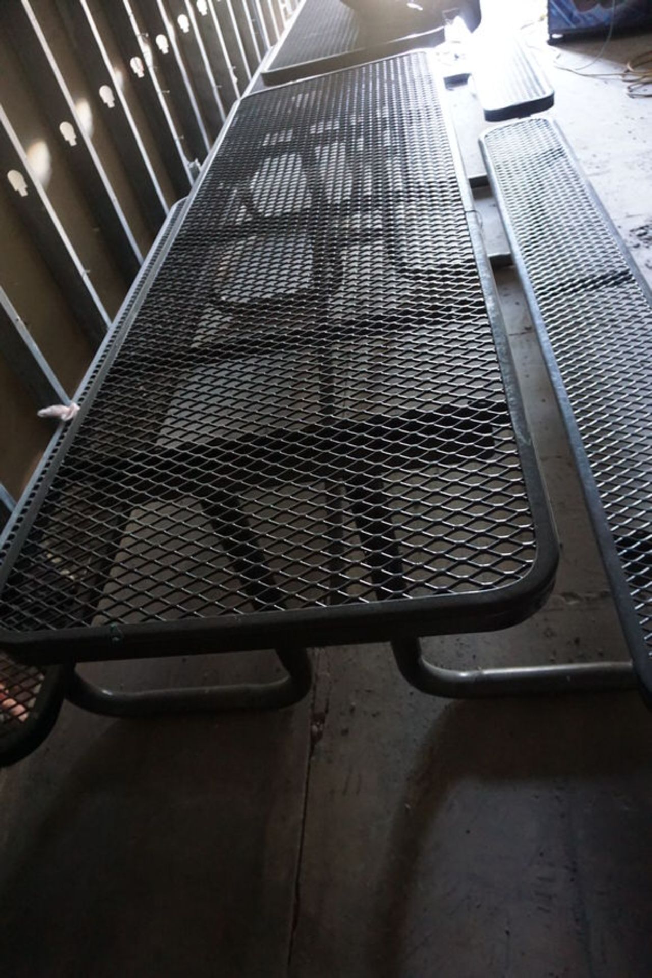 METAL PICNIC BREAKROOM TABLE, 8'LG