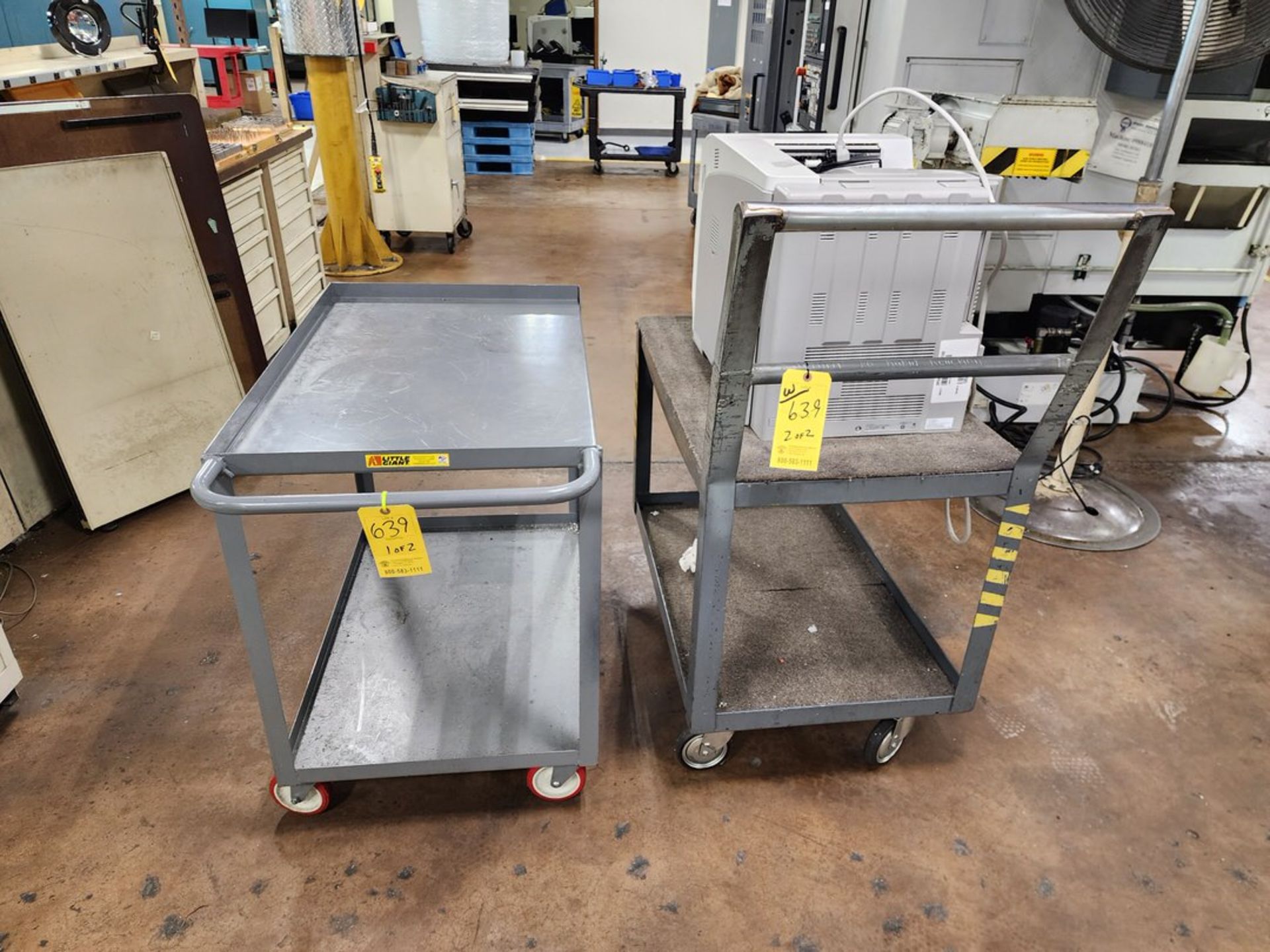 (2) Rolling Material Carts (Printer Excluded)