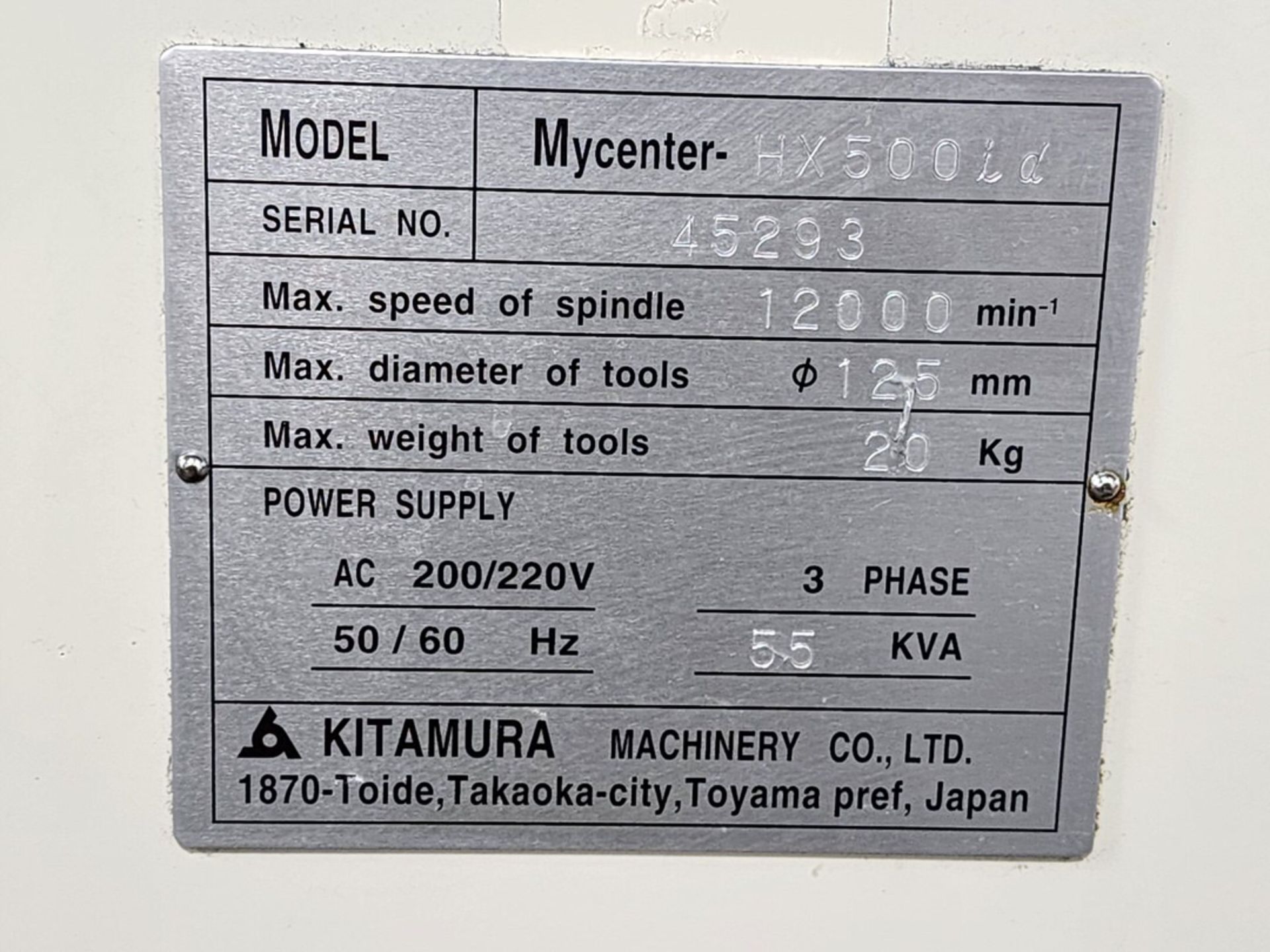 Kitamura XL500ID Horizontal Machining Center W/ Fanuc Series 16i-MB Controller, 12,000 Spindle - Image 12 of 13