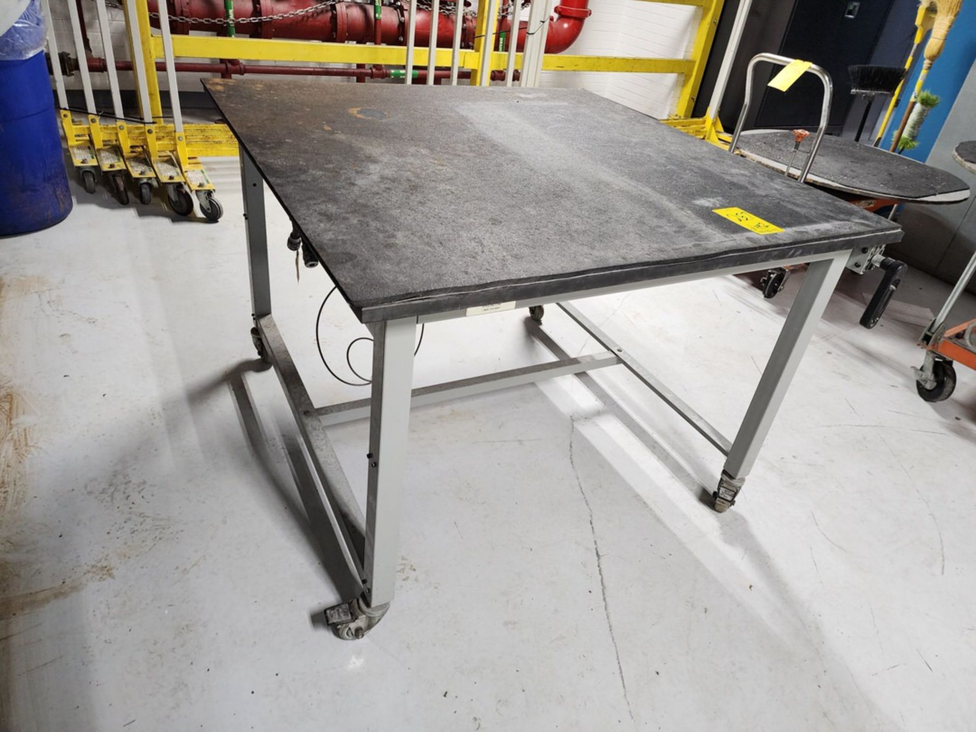 (1) Rolling Material Table W/ Pallet Rack; (2) Uprights, 24"x72", (6) 48" Crossbeams - Image 2 of 6