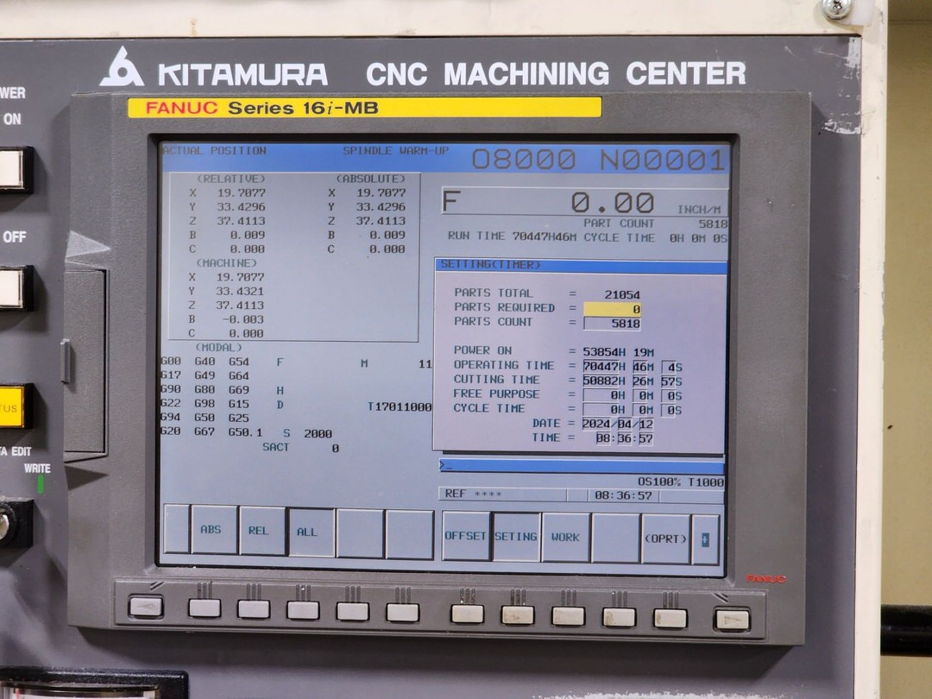 2006 Kitamura XL500ID Horizontal Machining Center W/ Fanuc Series 16i-MB Controller, 12,000 Spindle - Image 17 of 17