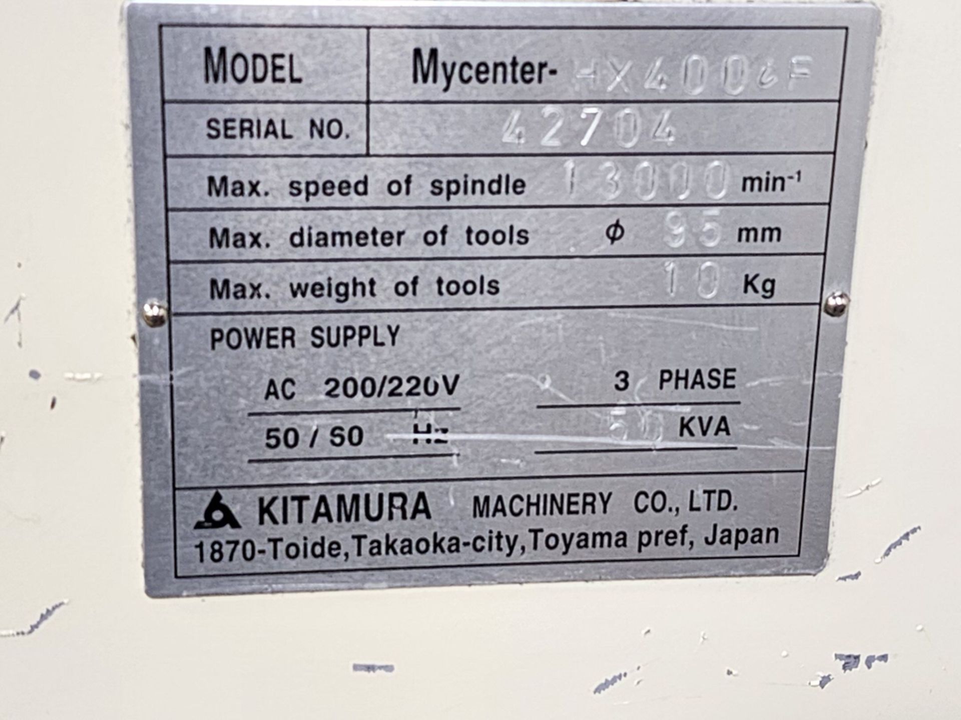 Kitamura HX400IG Horizontal Machining Center W/ Fanuc Series 16-MB; 13,000 Spindle Speed; 150ATC; ( - Bild 18 aus 20