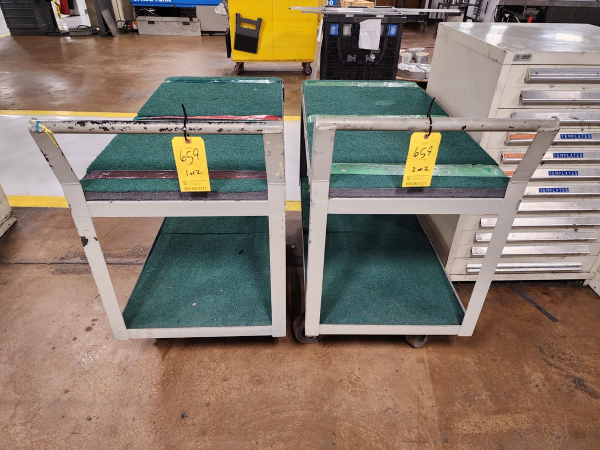 (2) Rolling Material Carts