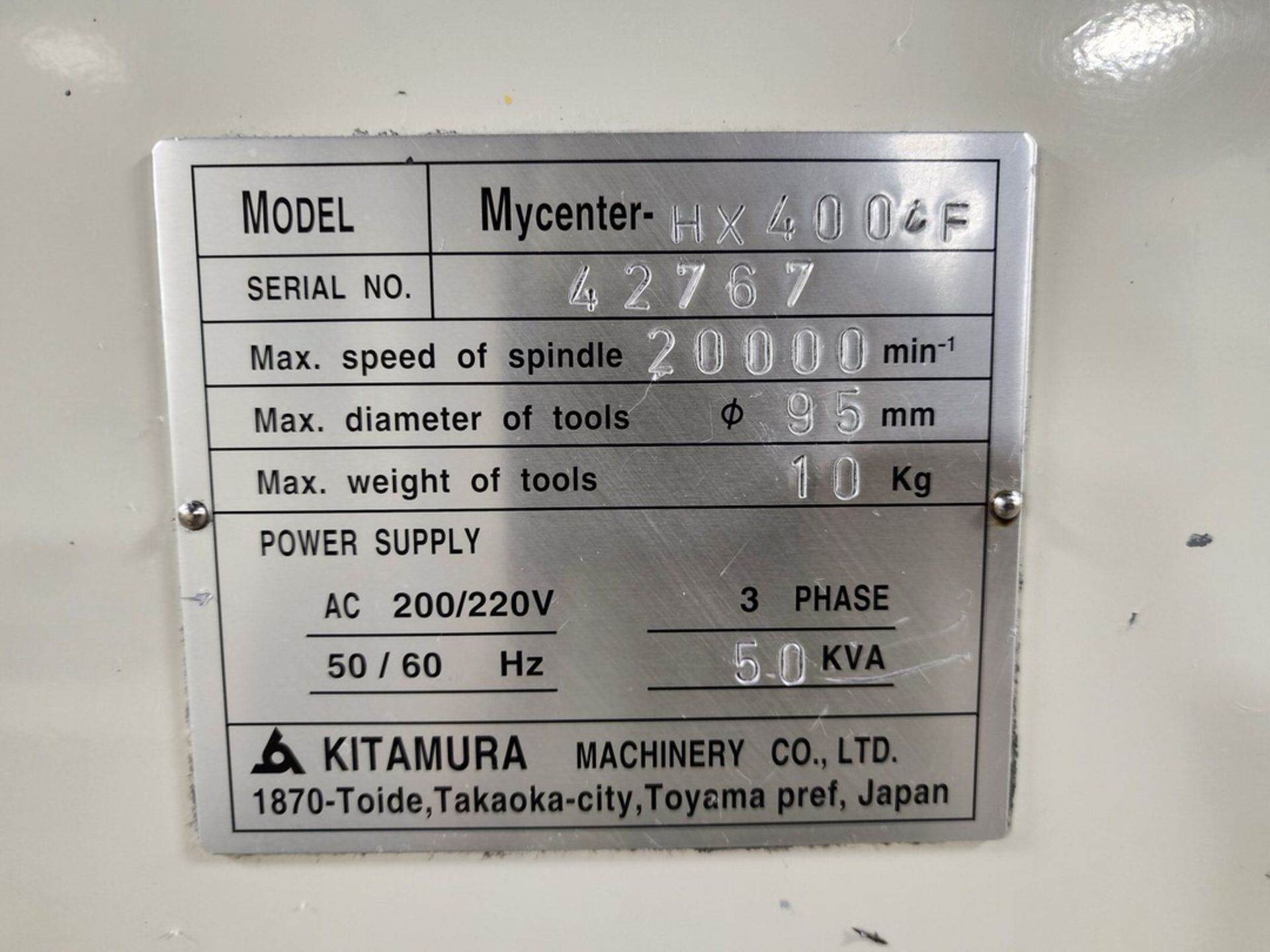 2005 Kitamura HX400IF Horizontal Machining Center W/ Fanuc Series 16-MB; 20,000 Spindle Speed - Bild 18 aus 18