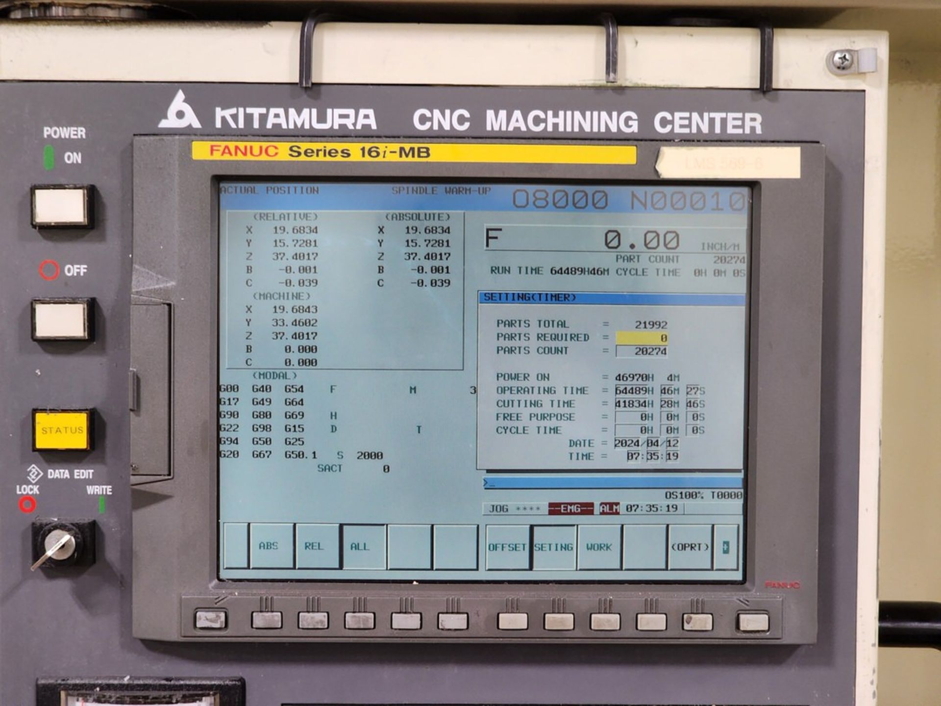 2007 Kitamura XL500ID Horizontal Machining Center W/ 5th Axis Rotary Pallet - Image 14 of 14