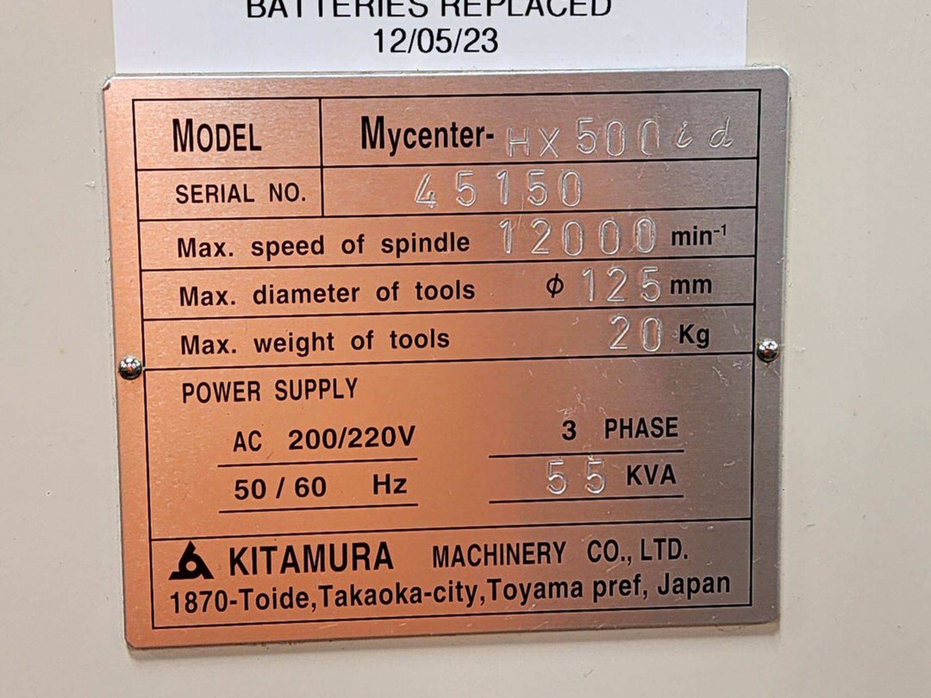 2005 Kitamura HX500i Horizontal Machining Center W/ Fanuc Series 16i-MB; 12,000 Spindle Speed - Image 17 of 18