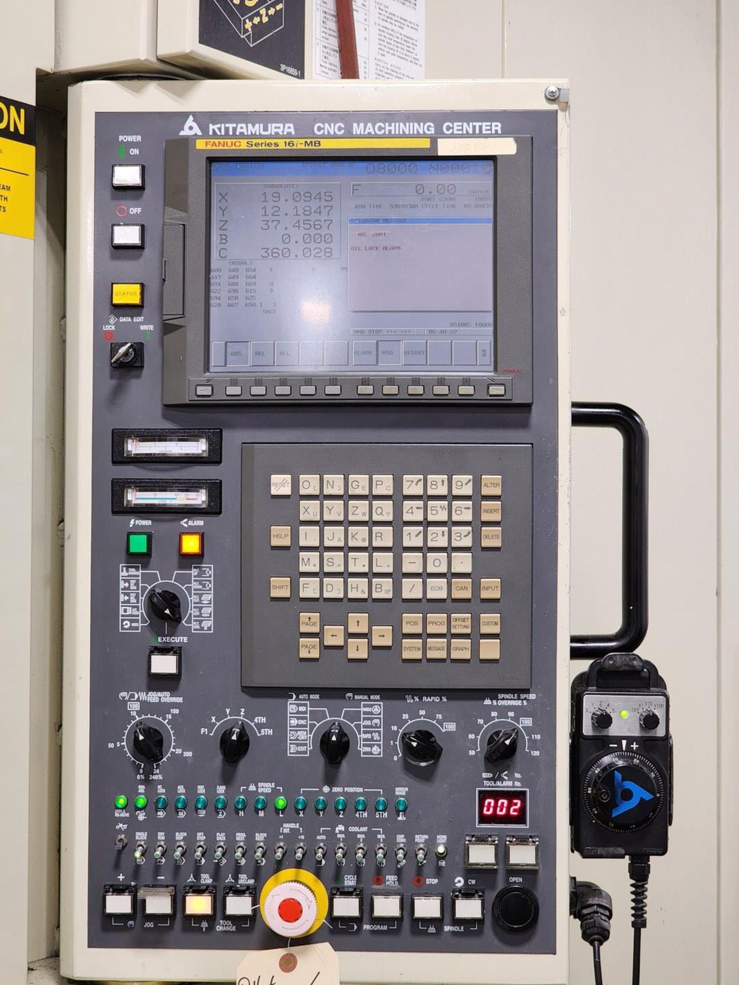 Kitamura XL500ID Horizontal Machining Center W/ Fanuc Series 16i-MB Controller, 12,000 Spindle - Image 2 of 13